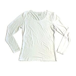 💕 NWOT Women’s 32 Degrees LS Scoop Neck White Tees in large